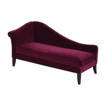 Rosewood Velvet Fabric 2 Seater Modern Chaise Lounge Couch with Pillow For Living room, Office, Garden