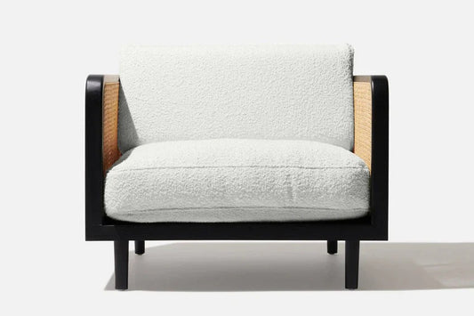 Rosewood Modern Rattan Sofa Cane Design with comfortable Cousion For Living Room Office Garden