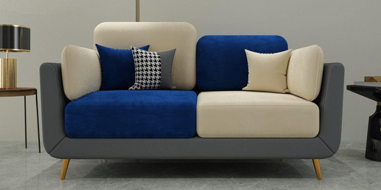 Modern Design Multicolor Velvet Fabric Sofa with Pillow Chaise Lounge Sofa Comfortable for Living Room, Bedroom, Home & Office