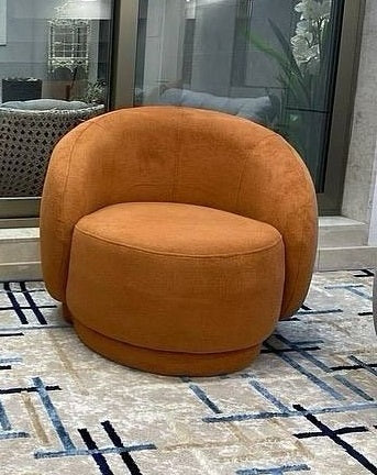 360 Degree Rotatable Single Seater Accent Wing Chair for Living room, Garden