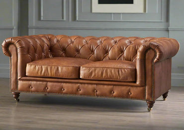 Leatherette Chesterfield Sofa Set Comfortable Seating for home , Office and Garden
