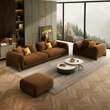 Luxury 4 Seater Sofa Set with Ottoman – Comfortable Living Room Seating