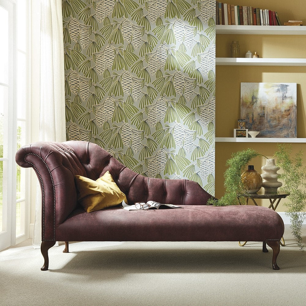 Velvet 2 Seater Modern Chaise Lounge With Tufted Button Back with Tufted Armrest For Living room, Office, Garden