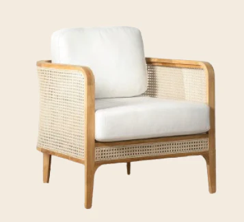 Rose Wood Modern Rattan Sofa Cane Design For Living Room Office Garden