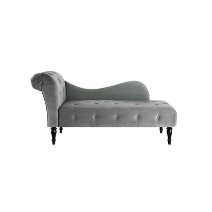 Rosewood Velvet Fabric 2 Seater Modern Chaise Lounge Couch With Tufted Button Latest Design For Living room, Office, Garden