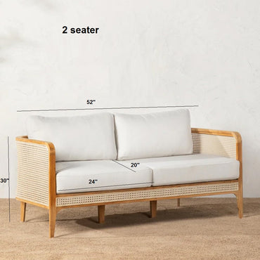 Rose Wood Modern Rattan Sofa Cane Design For Living Room Office Garden