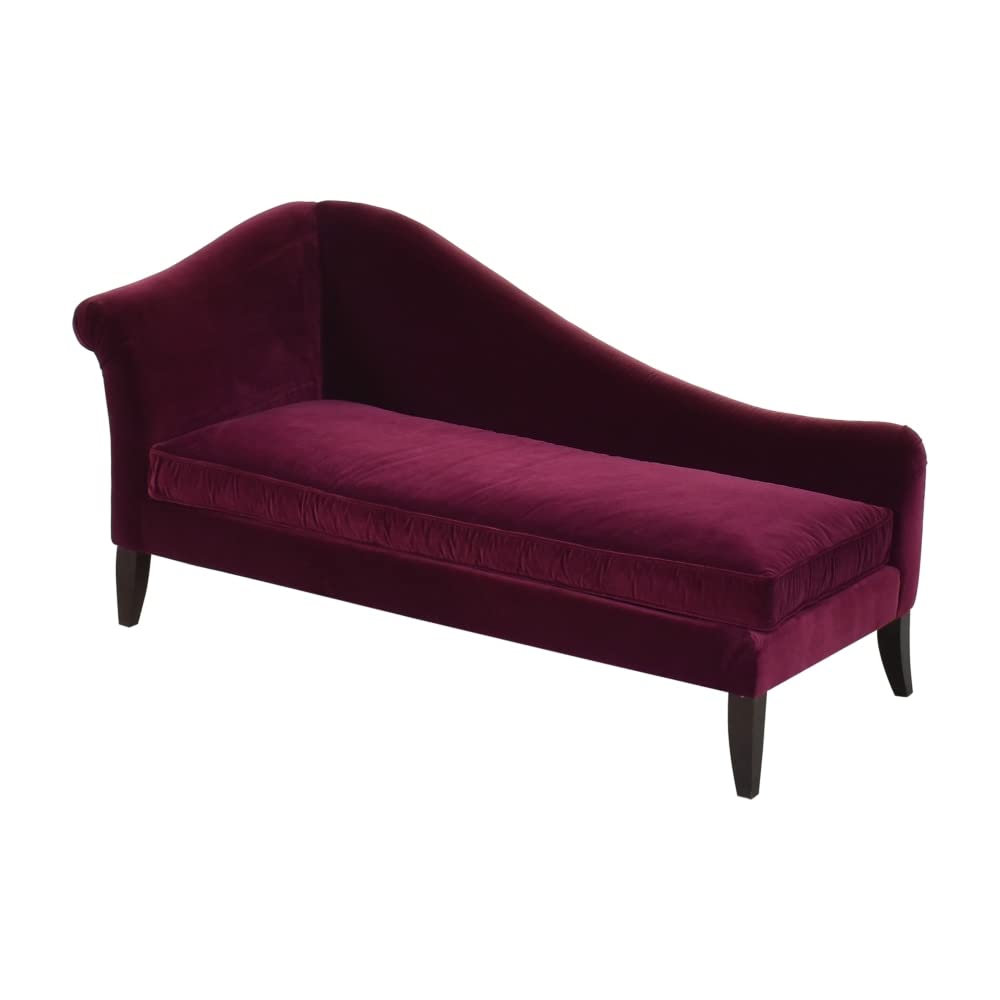Rosewood Velvet Fabric 2 Seater Modern Chaise Lounge Couch with Pillow For Living room, Office, Garden