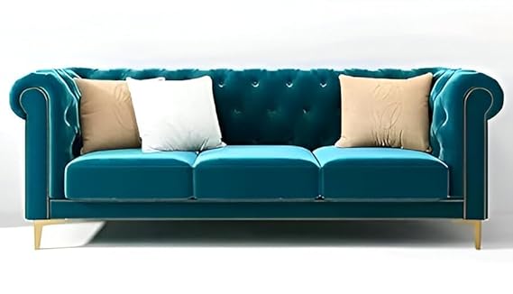 Modern 3 Seater Velvet Fabric Sofa in multi colour ,Comfortable Sofa for Living Room, Office, Bedroom, Hallways Furniture