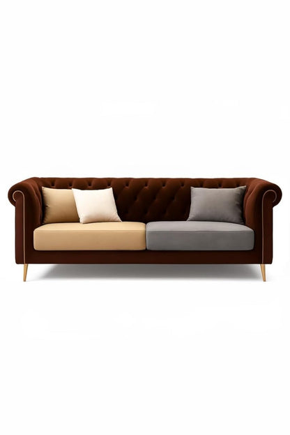 Modern 3 Seater Velvet Fabric Sofa in multi colour ,Comfortable Sofa for Living Room, Office, Bedroom, Hallways Furniture