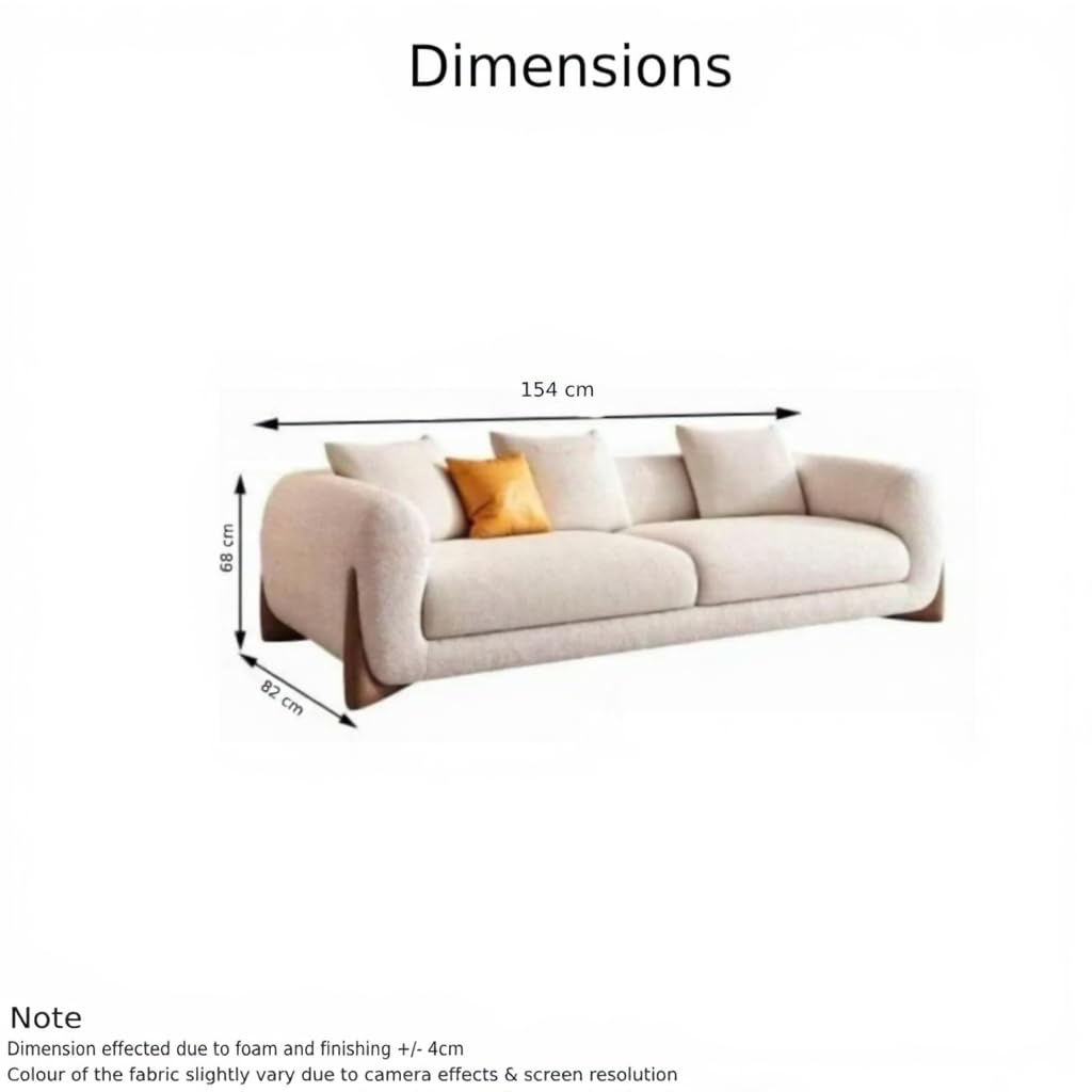 Boucle  Fabric Sofa Set – Stylish Modern Living Room Sofa with Wooden Legs or Pillow