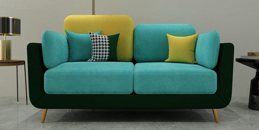 Modern Design Multicolor Velvet Fabric Sofa with Pillow Chaise Lounge Sofa Comfortable for Living Room,  Bedroom, Home & Office