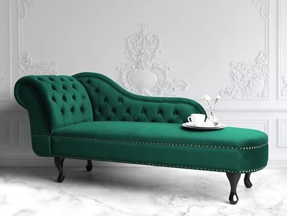 Velvet 2 Seater Chesterfield Chaise Lounge Couch Sofa for home, Living room