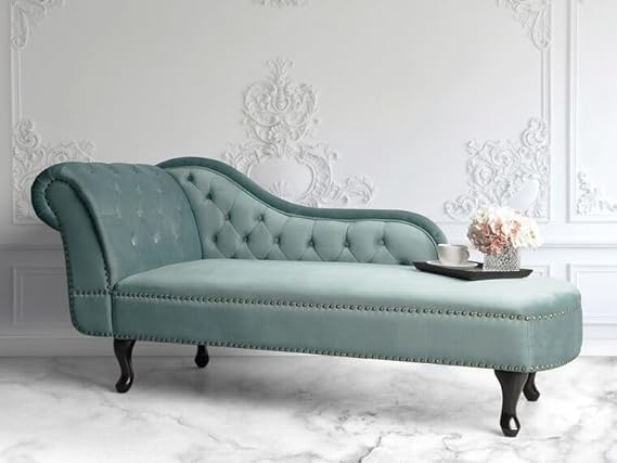 Velvet 2 Seater Chesterfield Chaise Lounge Couch Sofa for home, Living room