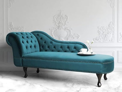 Velvet 2 Seater Chesterfield Chaise Lounge Couch Sofa for home, Living room