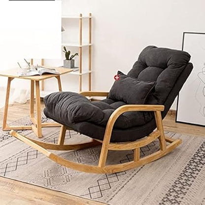 Teak Wood  Rocking Chair velvet fabric comfort for adult for living room, Garden