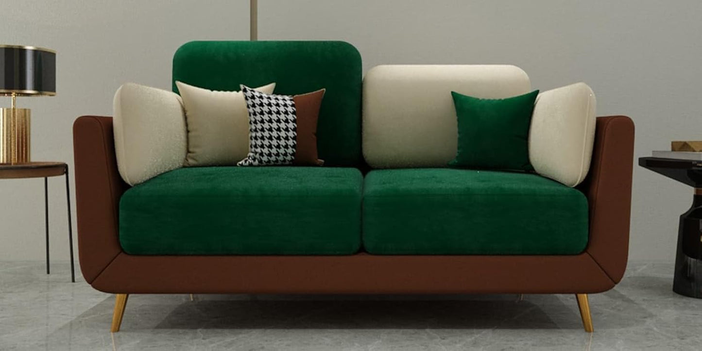 Modern Design Multicolor Velvet Fabric Sofa with Pillow Chaise Lounge Sofa Comfortable for Living Room,  Bedroom, Home & Office