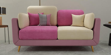 Modern Design Multicolor Velvet Fabric Sofa with Pillow Chaise Lounge Sofa Comfortable for Living Room,  Bedroom, Home & Office