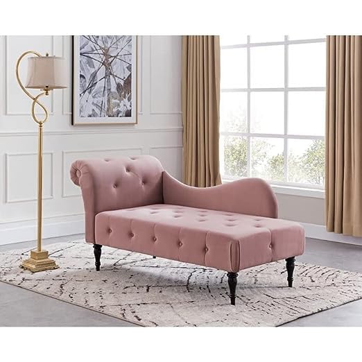 Rosewood Velvet Fabric 2 Seater Modern Chaise Lounge Couch With Tufted Button Latest Design For Living room, Office, Garden