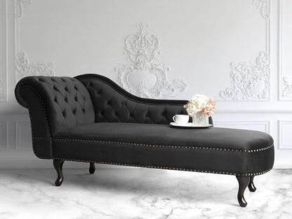 Velvet 2 Seater Chesterfield Chaise Lounge Couch Sofa for home, Living room