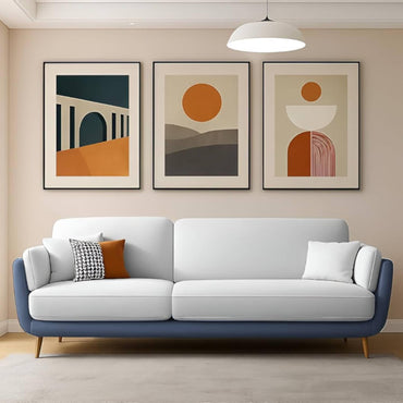 Velvet Fabric Modern 3 Seater Sofa Set with Multi Color Comfortable Seat for Living room, Office