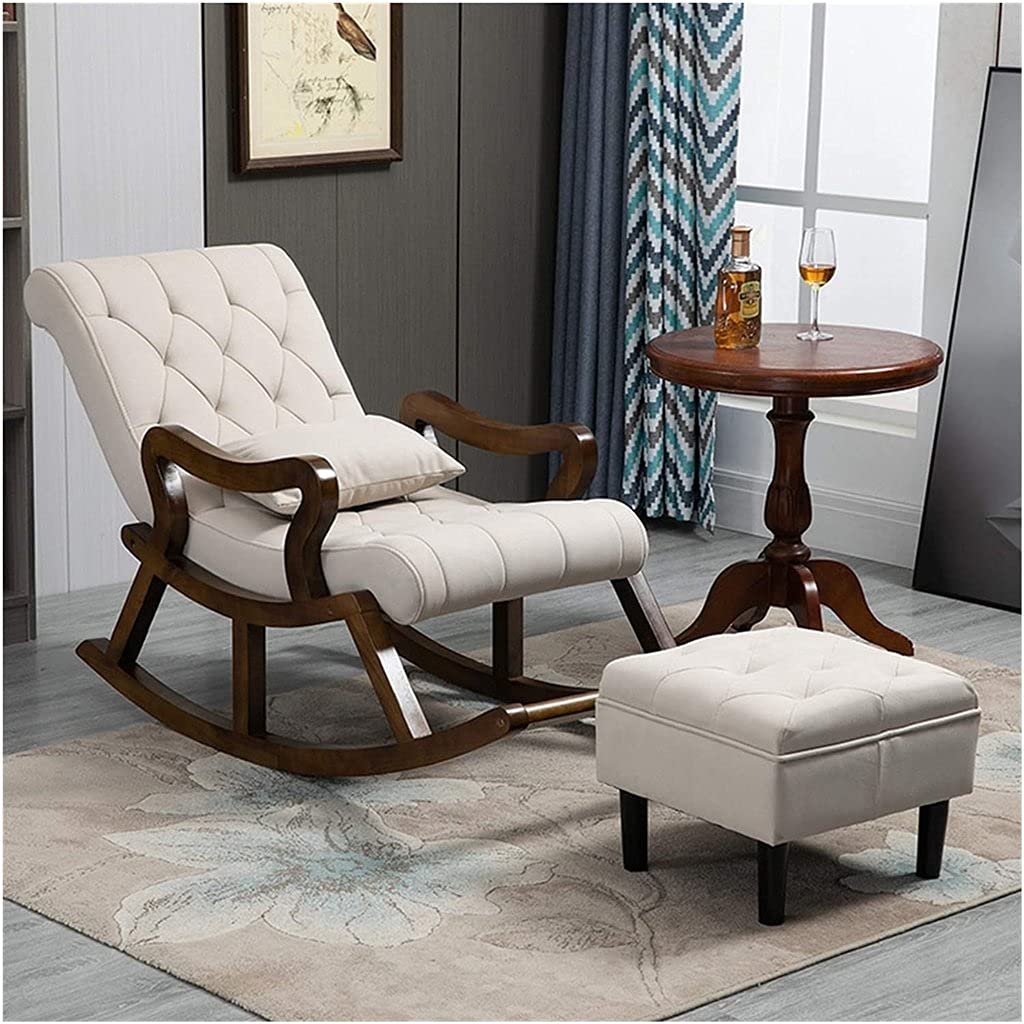Rosewood Rocking Lounge Chair Relaxing Seat for Adult with Armrest
