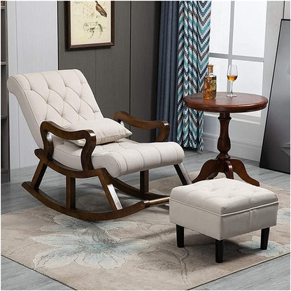 Rosewood Rocking Lounge Chair Relaxing Seat for Adult with Armrest
