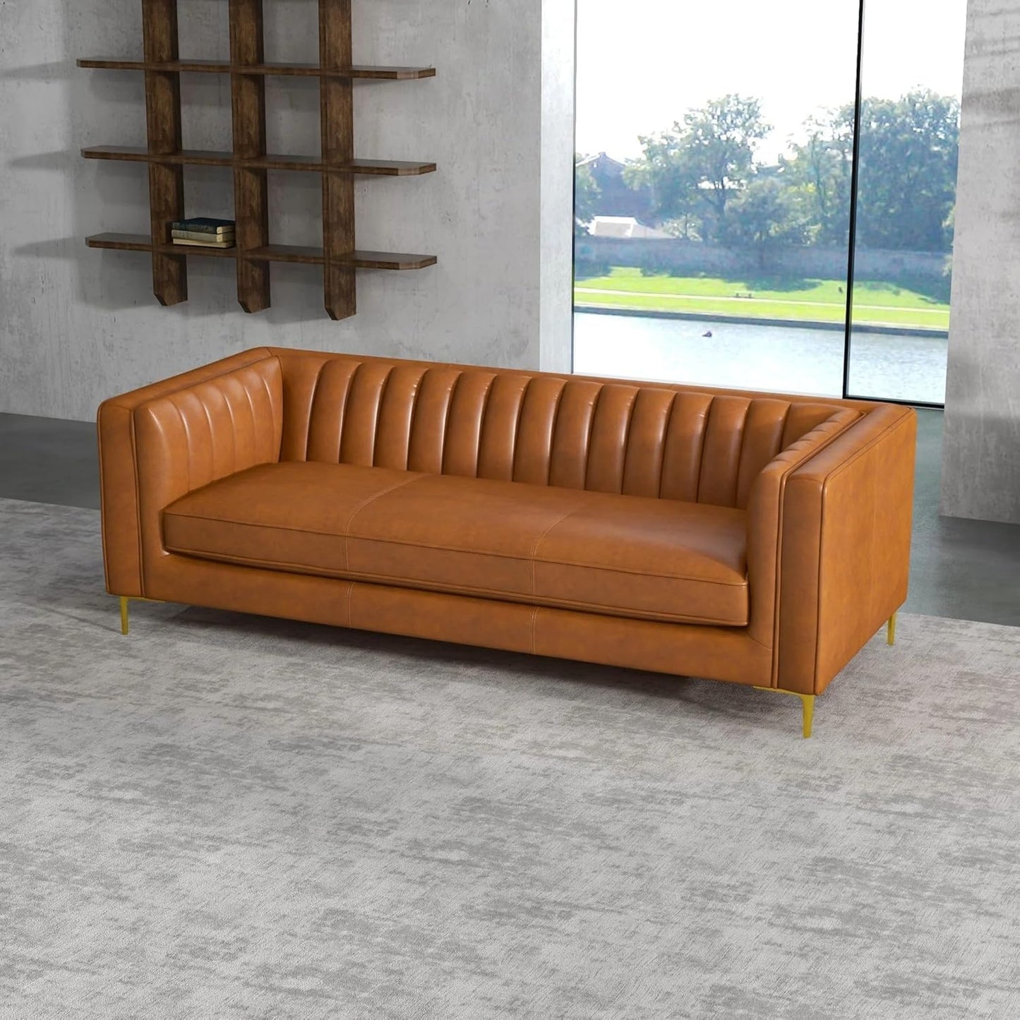 Rosewood Velvet Fabric 3 Seater Chesterfield Sofa for Living Room & Office