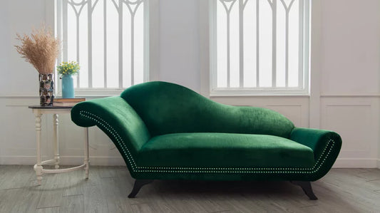 2 Seater Rosewood Velvet Fabric Modern Chaise Lounge Couch  for Living room, Office, Garden