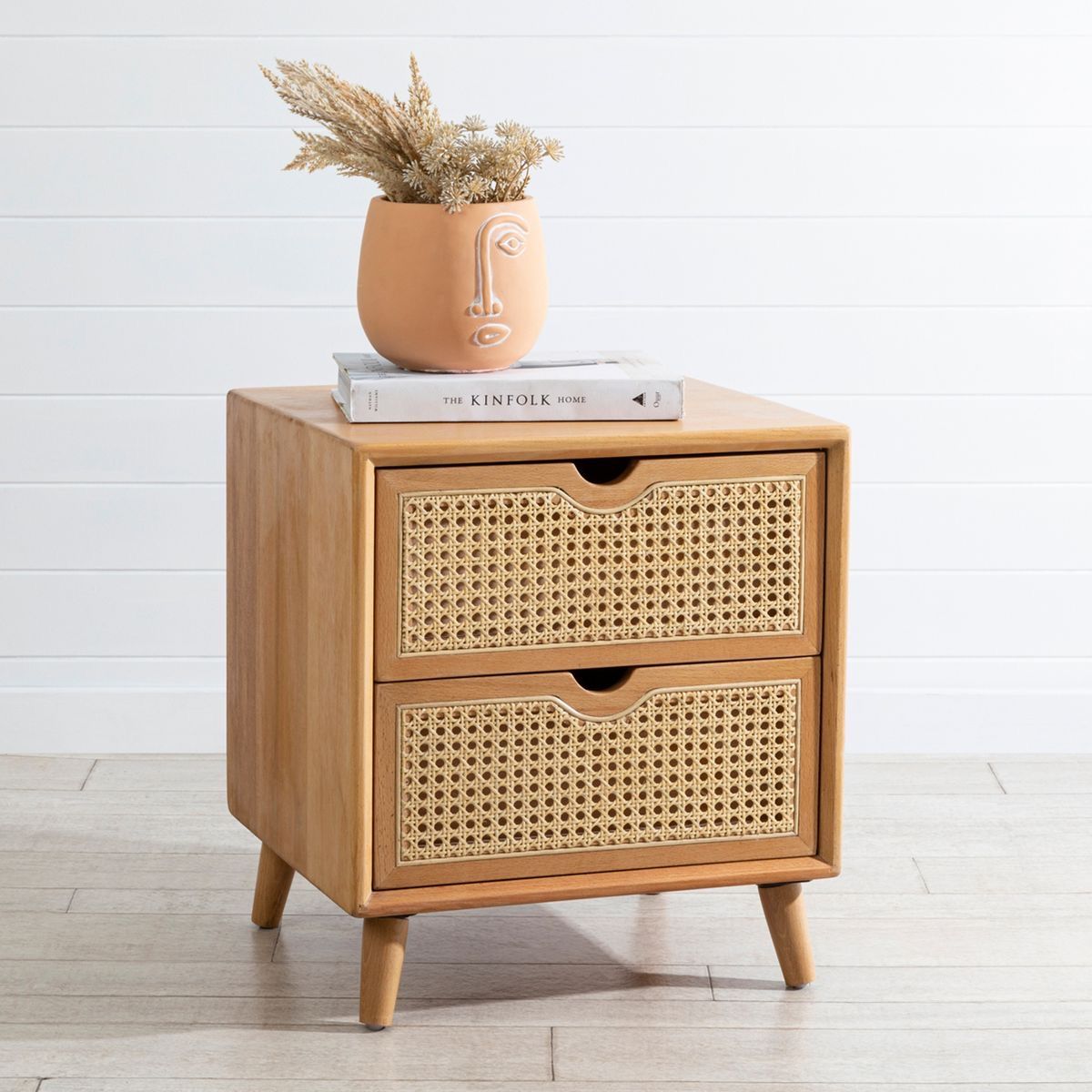 Solid Wood Latest Style Side Table with Two Drawer for Living Room, Bedroom,Office