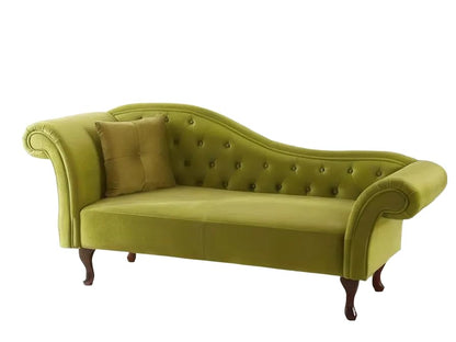 Rosewood Button Tufted Chaise Lounge Couch for Living Room Bedroom Office Furniture