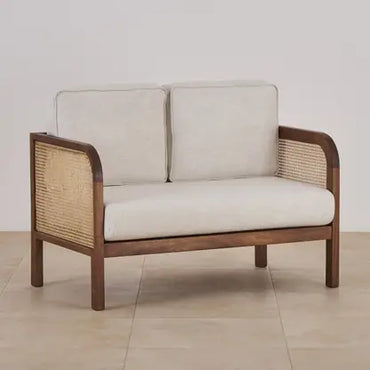 Rosewood Modern Rattan Sofa Cane Design with comfortable Cousion For Living Room Office Garden