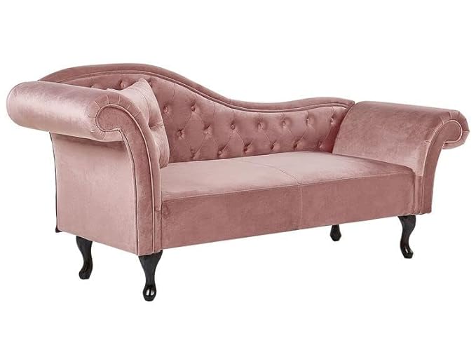 Rosewood Button Tufted Chaise Lounge Couch for Living Room Bedroom Office Furniture