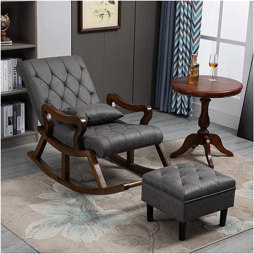 Rosewood Rocking Lounge Chair Relaxing Seat for Adult with Armrest