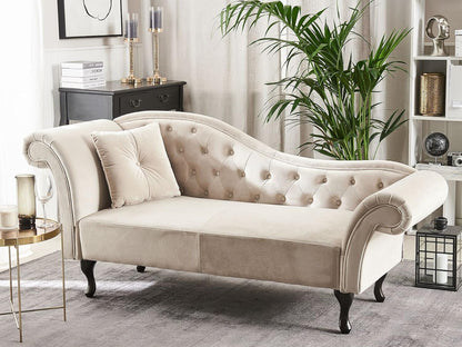 Rosewood Button Tufted Chaise Lounge Couch for Living Room Bedroom Office Furniture
