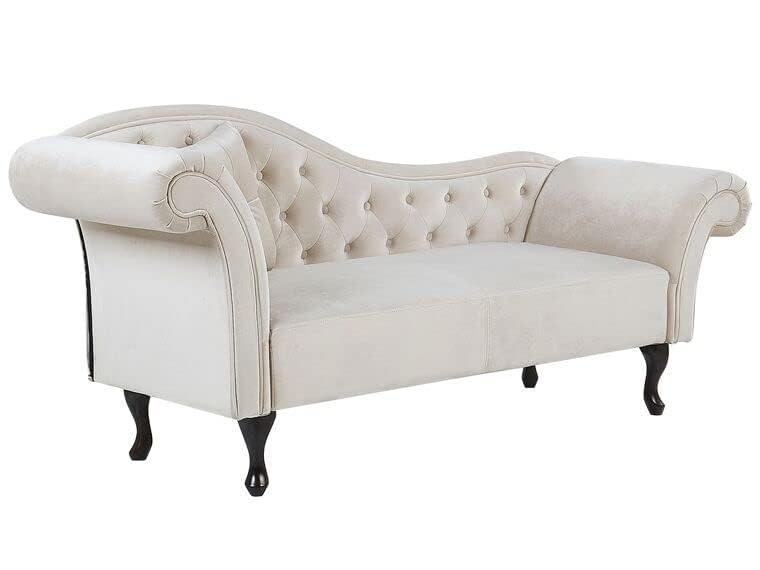 Rosewood Button Tufted Chaise Lounge Couch for Living Room Bedroom Office Furniture