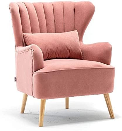 Modern Wing Chair for Living Room, Arm Chair with Ottoman/Footrest for Bedroom with Pouffes